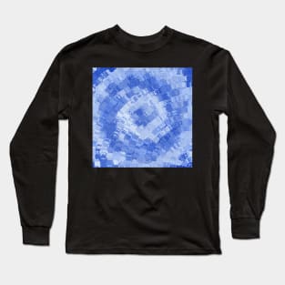 Waves of Abstract Blue Triangle Long Sleeve T-Shirt